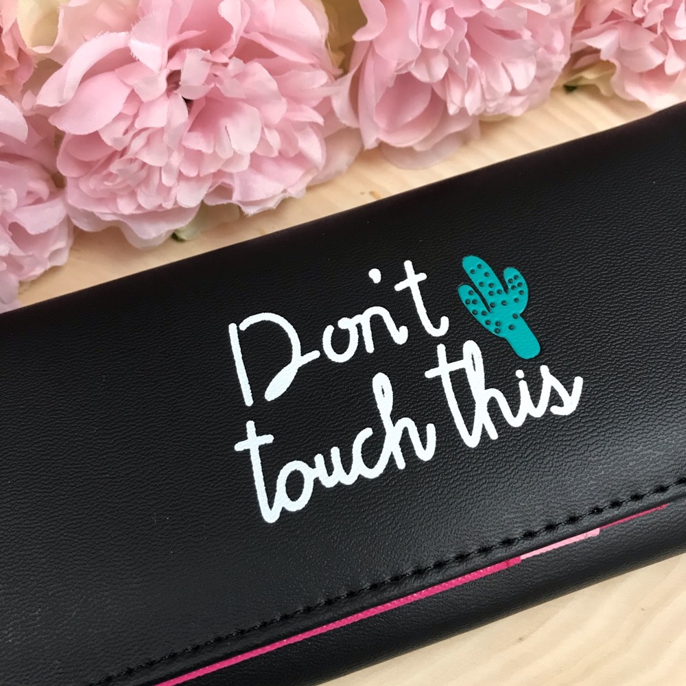 Black ‘Don’t Touch This’ Cactus Clutch Wallet - Picture 2 of 11